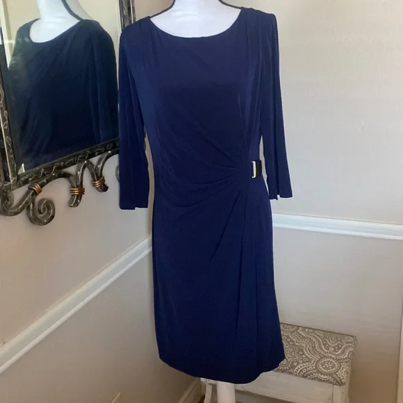 laura navy blue dress Laura navy guest dress Boret